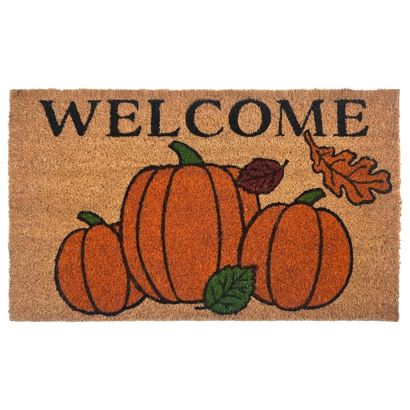 Achim Autumn Foliage Welcome Non-Slip Coir Outdoor Mat, 18x30 Inches