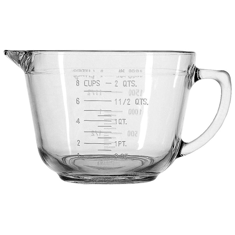 Anchor Hocking Glass Mixing Batter Bowl, Clear, 2 Quart
