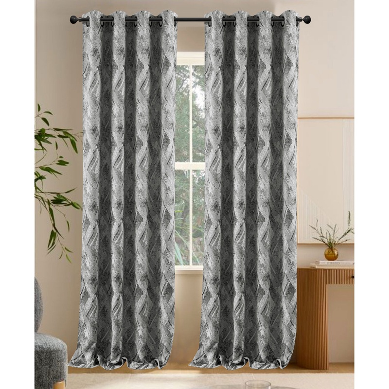 Clarence Jacquard Textured Room Darkening Grommet Window Curtain Panel, 54x84 Inches