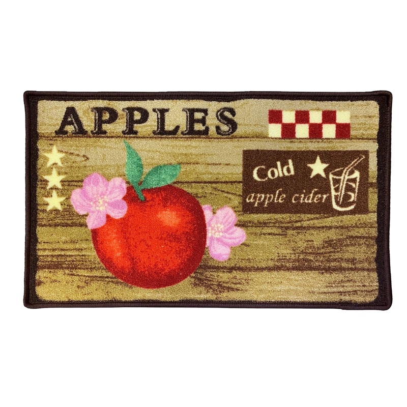 Cold Apple Juice Non-Slip Kitchen Mat, Brown, 18x30 Inches