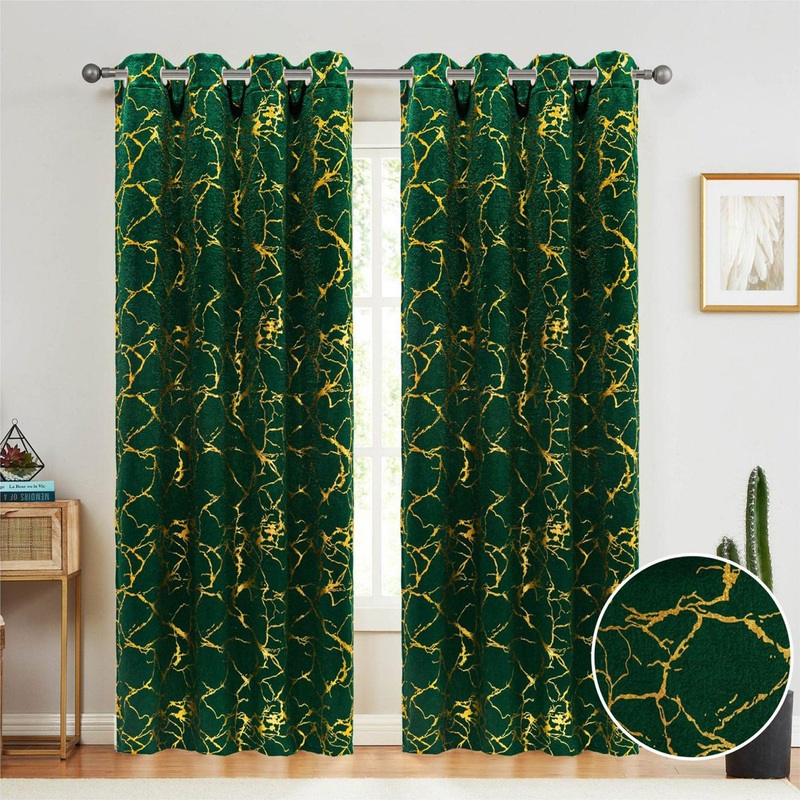 Denver Marble Metallic Grommet Window Curtain Panel, 54x84 Inches