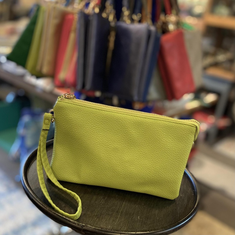 4 in 1 Handbag - Crossbody/Clutch/Wristlet - Avocado