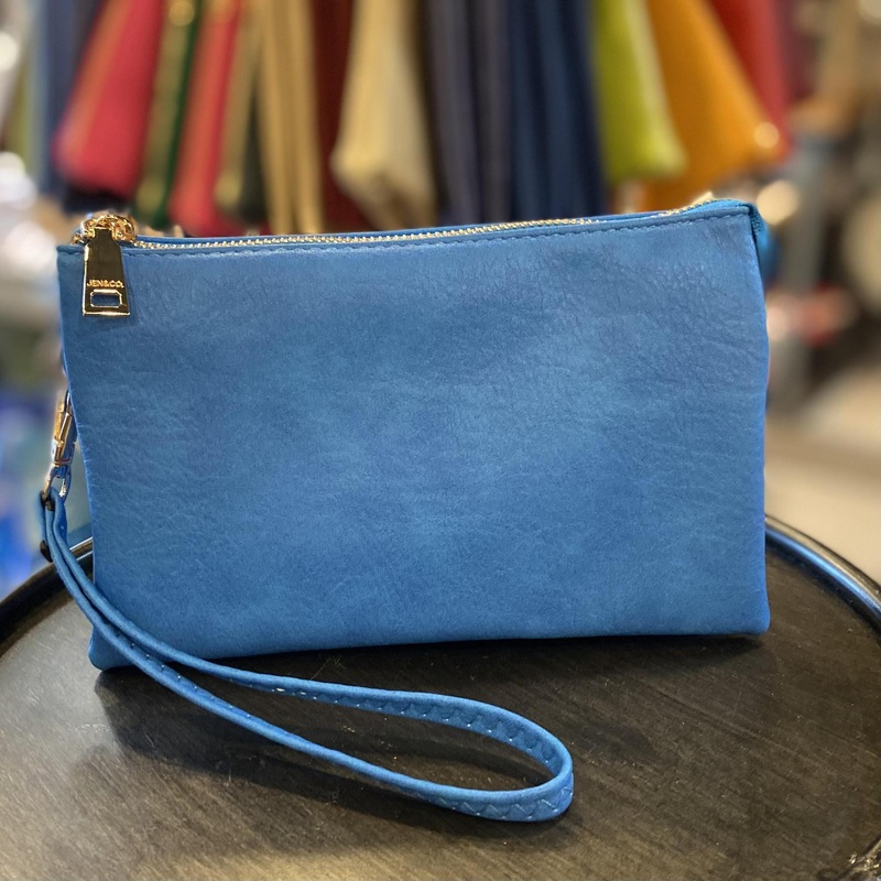 4 in 1 Handbag - Crossbody/Clutch/Wristlet - Electric Blue