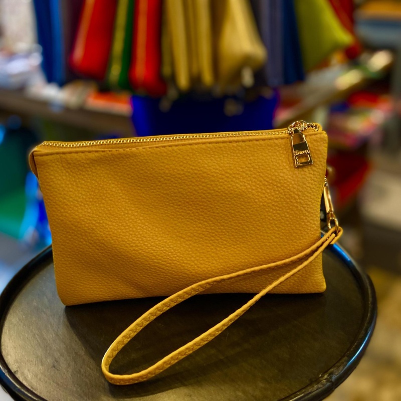 4 in 1 Handbag - Crossbody/Clutch/Wristlet - Marigold